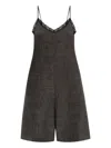 R13 Lace-trimmed Wool Playsuit In Gray