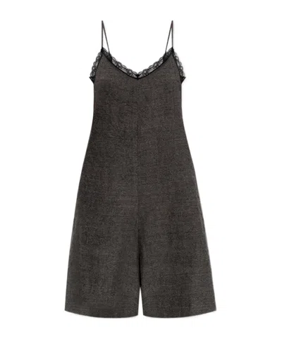 R13 LACE-TRIMMED WOOL PLAYSUIT