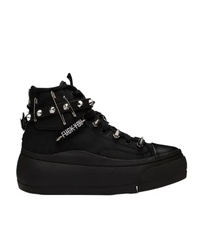 R13 Lace-up Hi-top Sneakers In Black