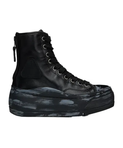 R13 Lace-up High-top Sneakers In Black