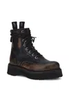 R13 Black Single Stack Boots In Brown