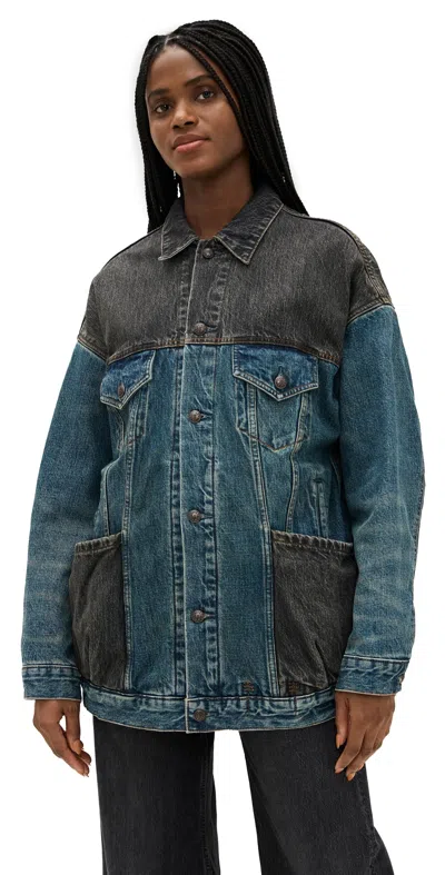 R13 Lacey Trucker Jacket In Blue