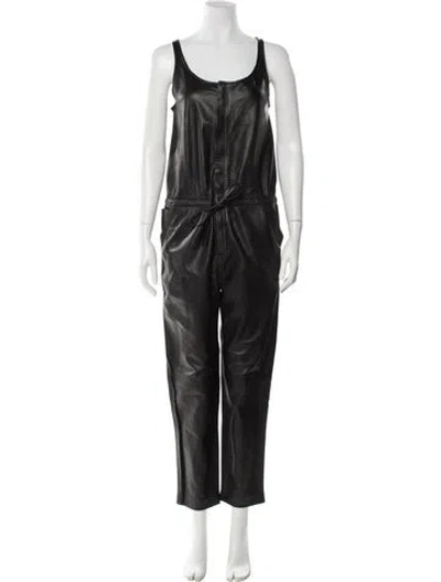 Pre-owned R13 Lamb Leather Scoop Neck Jumpsuit In Gray