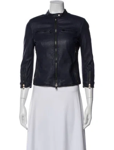 Pre-owned R13 Lambskin Biker Jacket In Black
