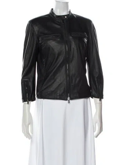 Pre-owned R13 Lambskin Biker Jacket In Black
