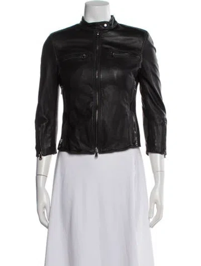 Pre-owned R13 Lambskin Biker Jacket In Black