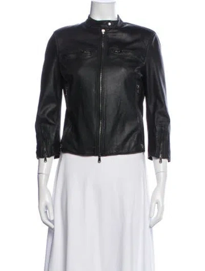 Pre-owned R13 Lambskin Biker Jacket In Black