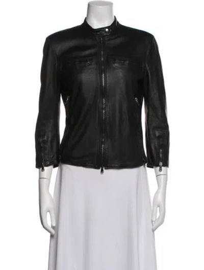 Pre-owned R13 Lambskin Biker Jacket In Black