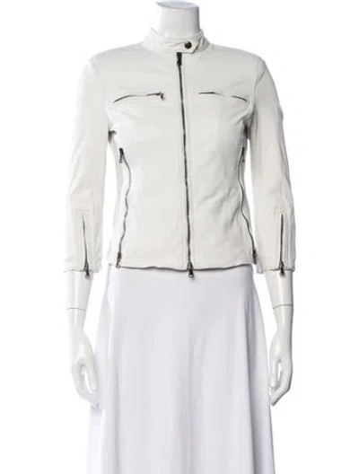 Pre-owned R13 Lambskin Biker Jacket In Neutrals