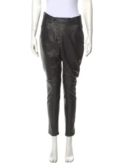Pre-owned R13 Lambskin Skinny Leg Pants In Black