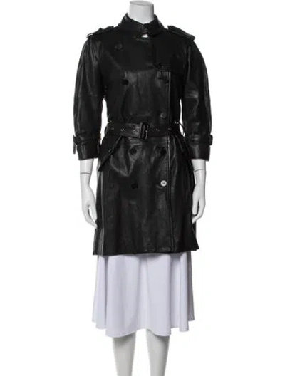 Pre-owned R13 Lambskin Trench Coat In Black