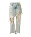 R13 Layered Ripped Jeans In Gray