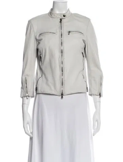 Pre-owned R13 Leather Biker Jacket In Neutral