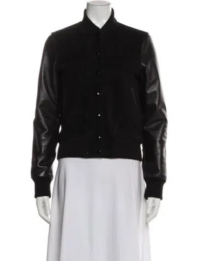 Pre-owned R13 Leather Bomber Jacket In Black