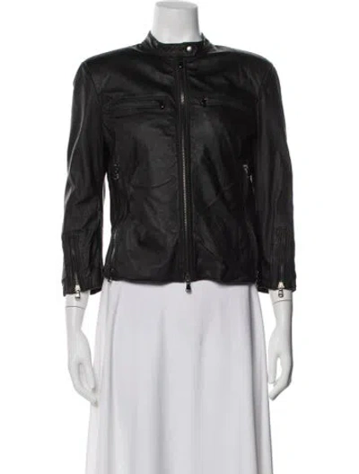 Pre-owned R13 Leather Bomber Jacket In Black