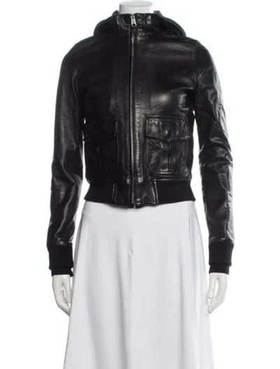 Pre-owned R13 Leather Bomber Jacket In Black