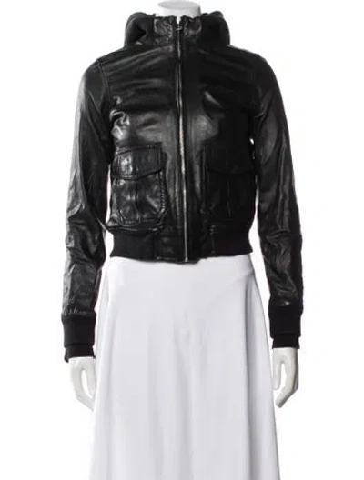 Pre-owned R13 Leather Bomber Jacket In Black