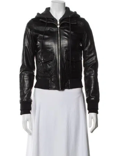 Pre-owned R13 Leather Bomber Jacket In Black