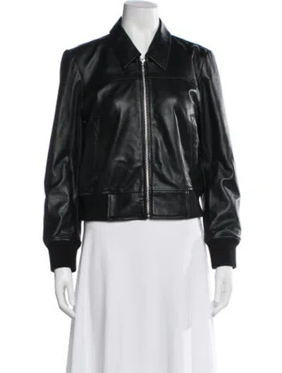 Pre-owned R13 Leather Bomber Jacket In Black