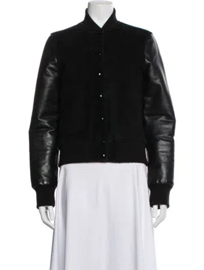 Pre-owned R13 Leather Bomber Jacket In Black