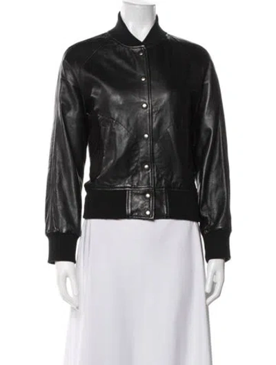 Pre-owned R13 Leather Bomber Jacket In Black