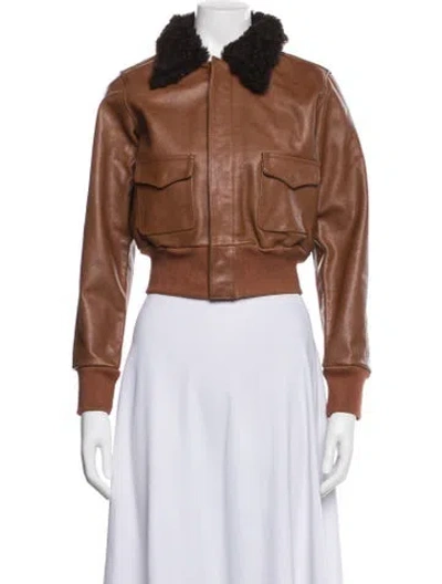 Pre-owned R13 Leather Bomber Jacket In Brown
