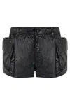 R13 Lethestanether Mini Cargo Shorts In Black