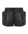 R13 Lethestanether Mini Cargo Shorts In Black