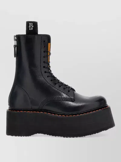 R13 Leather Combat Boots In Multi
