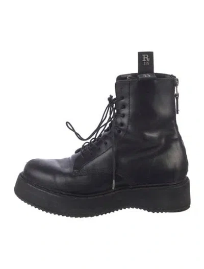 Pre-owned R13 Leather Combat Boots In Black