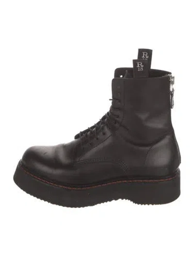 Pre-owned R13 Leather Combat Boots In Black
