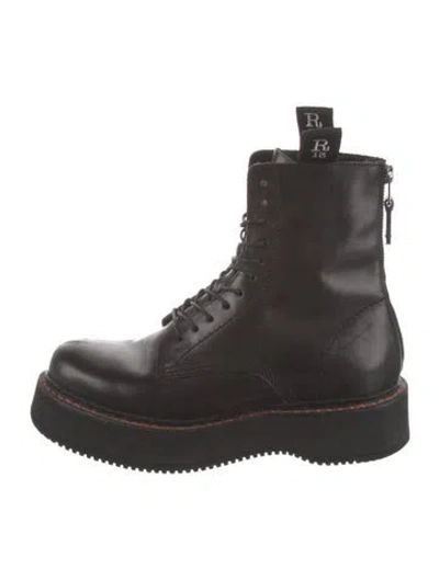 Pre-owned R13 Leather Combat Boots In Black