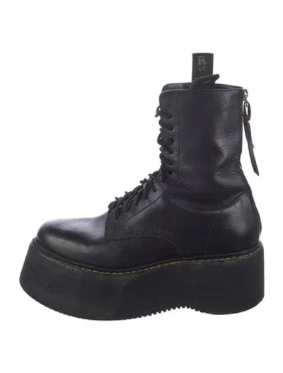 Pre-owned R13 Leather Combat Boots In Black