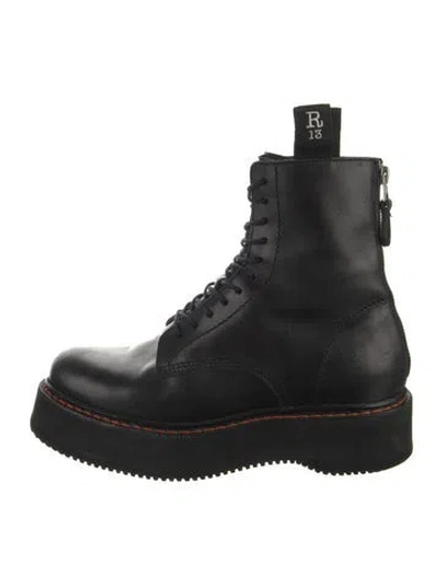 Pre-owned R13 Leather Combat Boots In Black