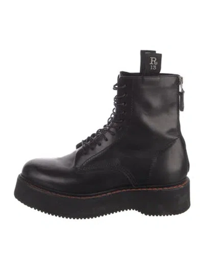 Pre-owned R13 Leather Combat Boots In Black