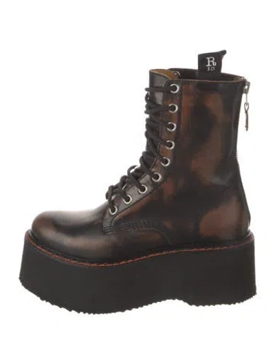 Pre-owned R13 Leather Combat Boots In Black
