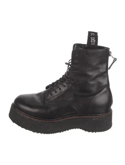 Pre-owned R13 Leather Combat Boots In Black