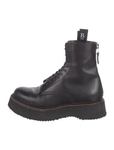 Pre-owned R13 Leather Combat Boots In Black