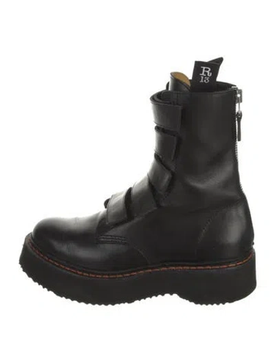 Pre-owned R13 Leather Combat Boots In Black