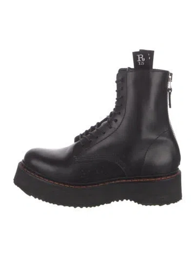 Pre-owned R13 Leather Combat Boots In Black