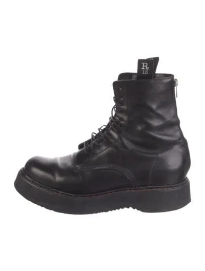 Pre-owned R13 Leather Combat Boots In Black