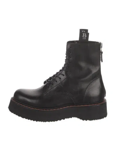 Pre-owned R13 Leather Combat Boots In Black