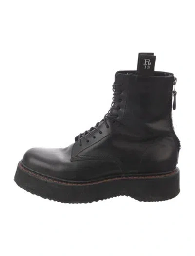 Pre-owned R13 Leather Combat Boots In Black