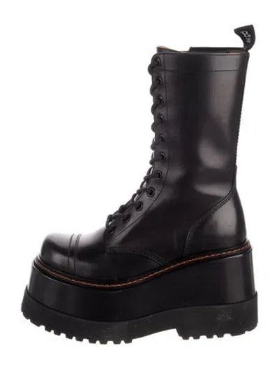 Pre-owned R13 Leather Combat Boots In Black