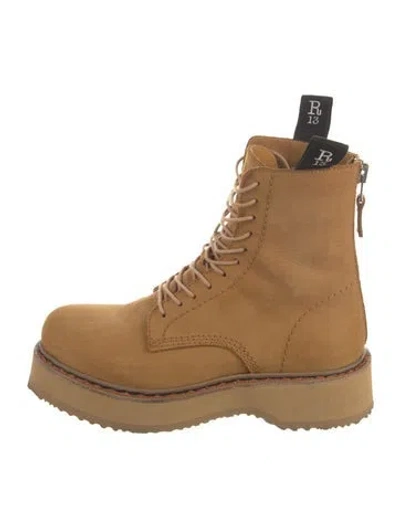 Pre-owned R13 Leather Combat Boots In Brown