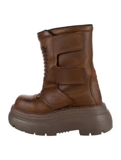 Pre-owned R13 Leather Combat Boots In Brown