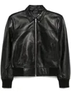 R13 Berlin Leather Bomber Jacket In Black