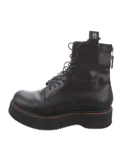 Pre-owned R13 Leather Lace-up Boots In Black