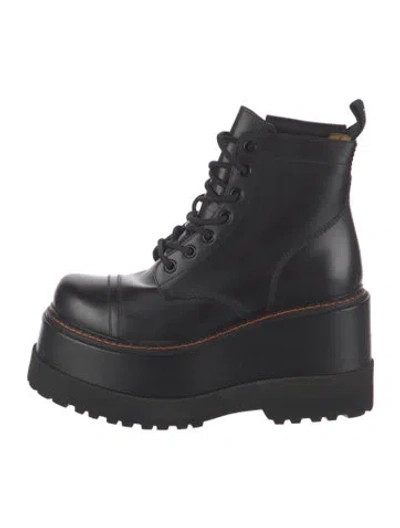 Pre-owned R13 Leather Lace-up Boots In Black