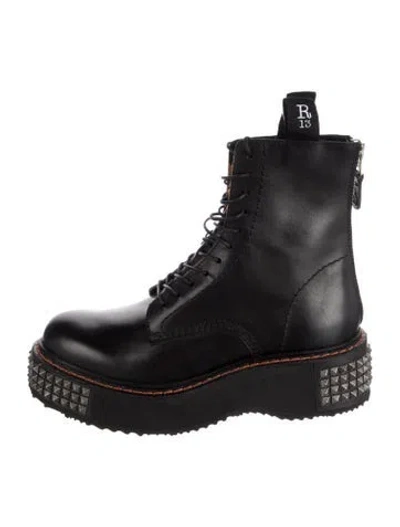 Pre-owned R13 Leather Lace-up Boots In Black